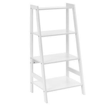 [en.casa] Scaffale a scala con 4 mensole - 90x43x32cm - bianco 