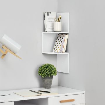 [en.casa] Scaffale murale moderno bianco opaco in design retro - Modello 26