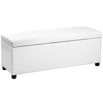 Ottomana con Seduta Imbottita 119cm x 38cm x 45cm - Bianco Corium