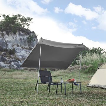 Telo Parasole a Vela Bernheze con 2 Pali 270x270x210 cm Grigio pro.tec 