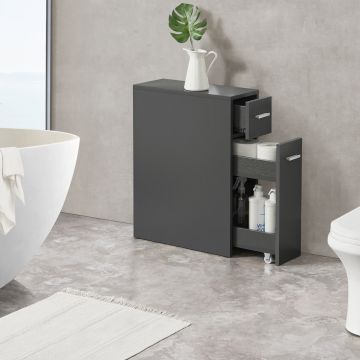 Armadietto Salvaspazio 'Kauhajoki' Mobile da Bagno con 2 Cassetti Laterali - Vari Colori [en.casa]