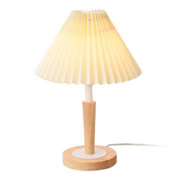 Lampada da Tavolo Sittingbourne con Paralume Pieghettata Conica Beige - lux.pro