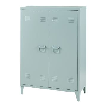 Armadietto da Ufficio Oripää in Acciaio 110 x 75 x 33 cm Blu Grigiastro [en.casa] 